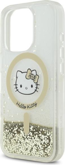 Actual product image Hello Kitty HKHMP16XLGDIH iPhone 16 Pro Max 6.9" biały złoty/white gold hardcase Liquid Glitter Fe (Apple iPhone 16 Pro Max)