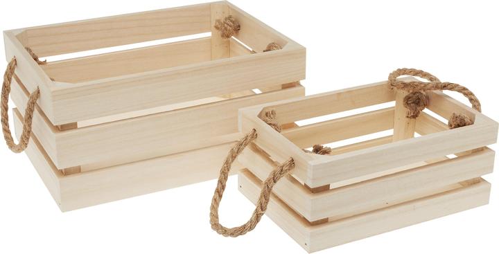 Produktbild VBS Holzkisten mit Latten, 2er-Set, Sperrholz