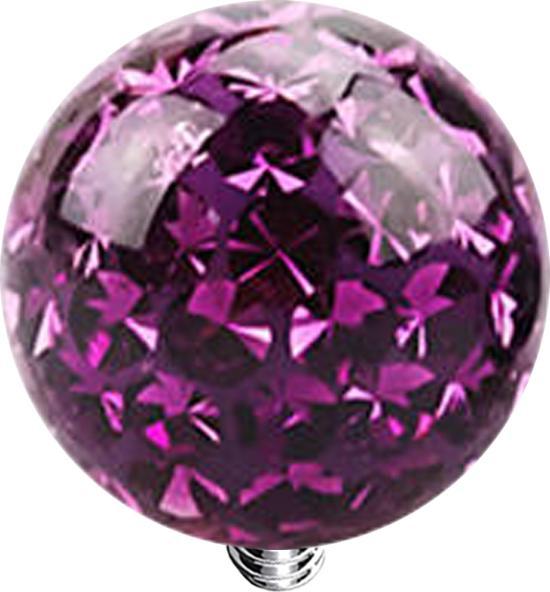 Star Piercing Dermal Anchor Kristall Kugel violett Epoxy Schutzschicht (Chirurgenstahl 316L, ohne Messing)