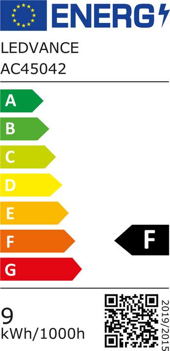 Energielabel Osram 4099854040092 LED EEK F (A - G) E27 8,8 W = 60 W Warm wit (Ø x H) 60 mm x (E27, 8.80 W, 806 lm, 1 x, F)