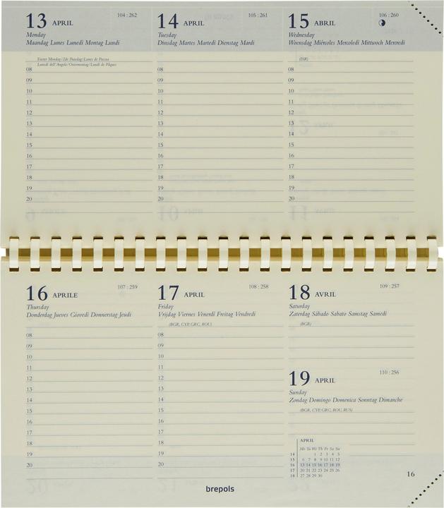 Brepols Terminkalender (A6, Deutsch, Französisch, Niederländisch, Englisch)