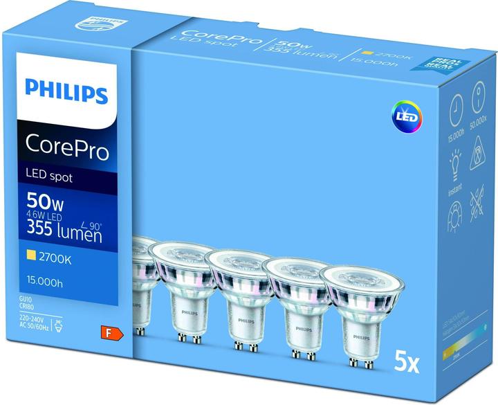 Actual product image Philips Professional Lamp (GU10, 4.60 W, 355 lm, 1 x, F)