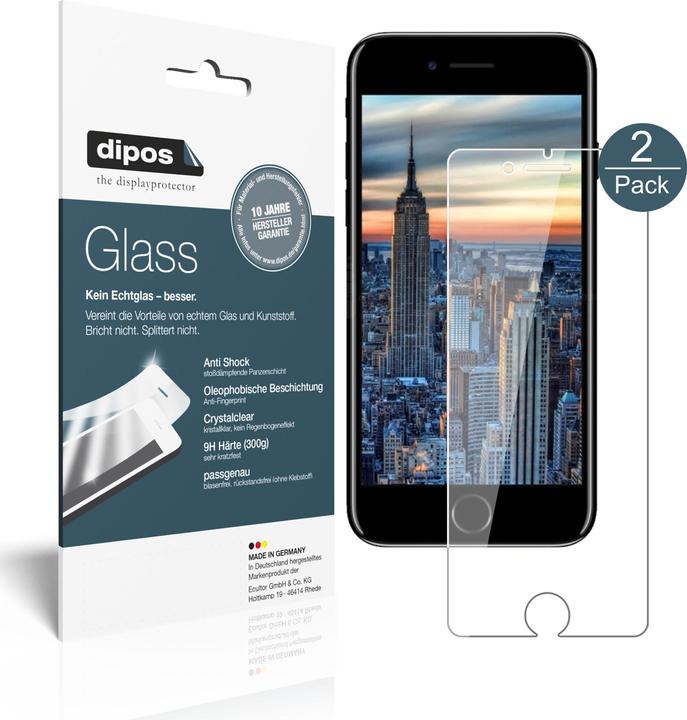 Dipos Displayschutz Anti-Shock (2 Stück, Apple iPhone 8)