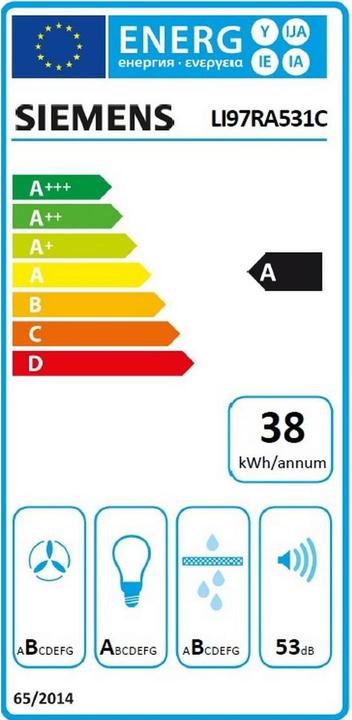 Energy Label Siemens LI97RA531C (Substructure hood, Hut ventilator)