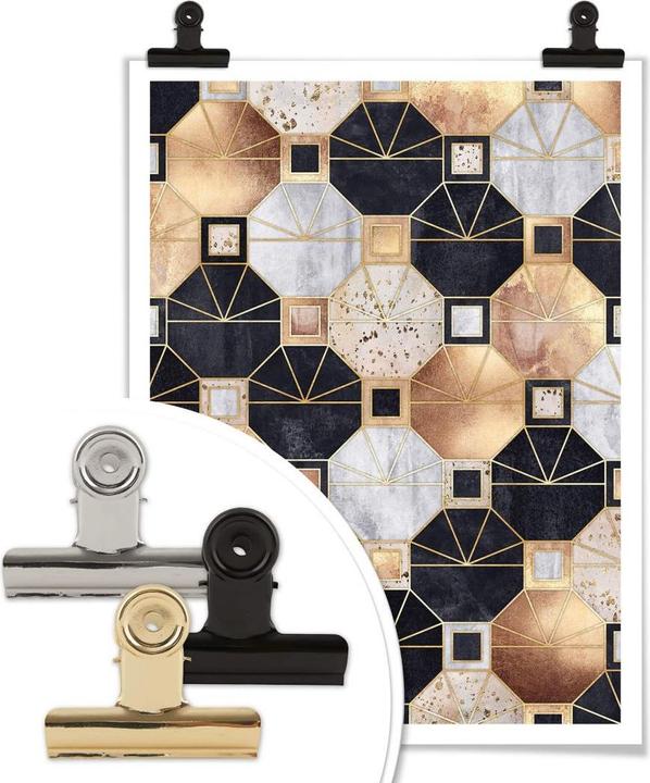 Produktbild Trenddeko Art Deco: Gold und Schwarz (30 x 40 cm)