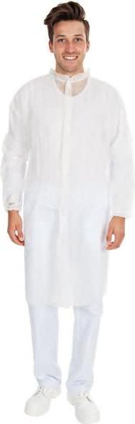 Hygonorm Visitor coat LIGHT with press studs, white, M (Hearing protection replacement pads)