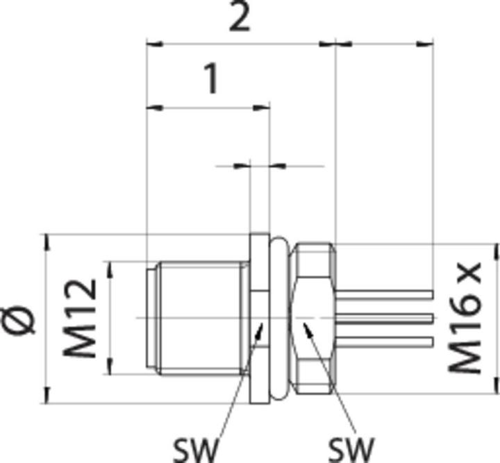 Actual product image Schubiger Binder 76 4331 0011 00005-0200 Miniature circular connector Flange connector Total