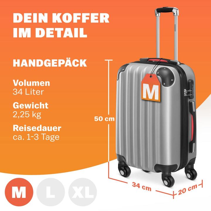Immagine prodotto Monzana Custodia rigida (34 l, Bagaglio a mano (fino a 50 litri))
