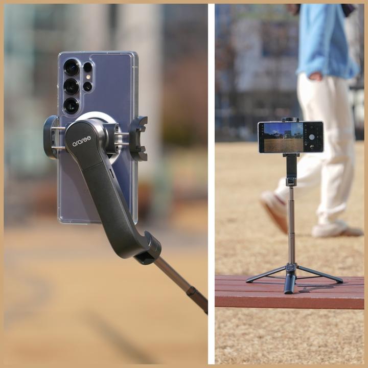 Actual product image Araree Selfie Stick Gimbal Pod Gimbal 1X Tripod black