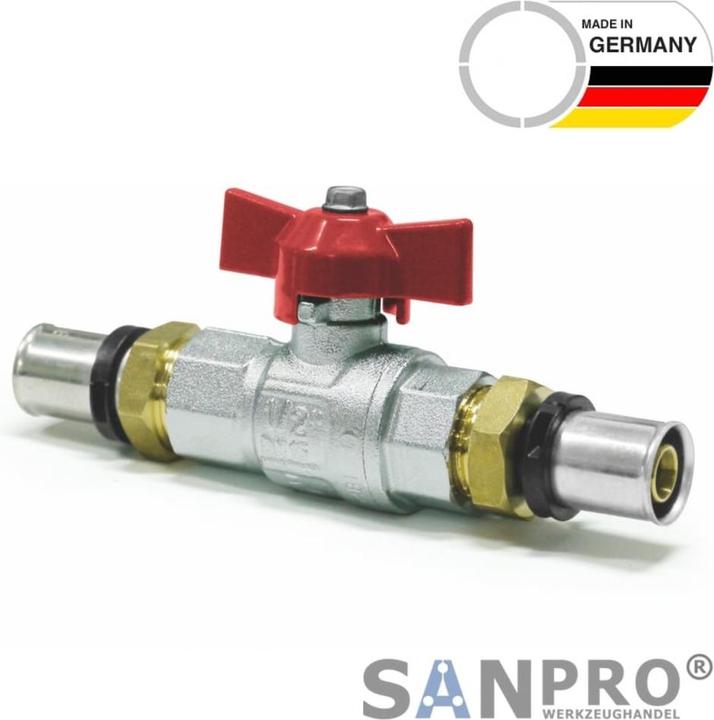 Produktbild Sanpro THPRESS Pressfitting Kugelhahn Flügelgriff (Heizung) mit TH Kontur 32x3