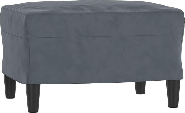 Produktbild VidaXL 3-Sitzer-Sofa mit Hocker Dunkelgrau 180 cm Samt,Farbe (3-Sitzer)