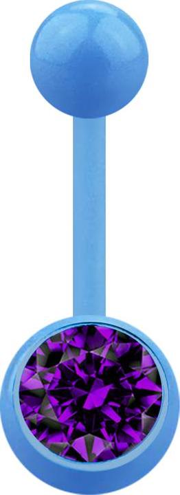 Immagine prodotto Star Piercing Banana azzurro con sfera e cristallo viola (Acrilico, senza ottone)