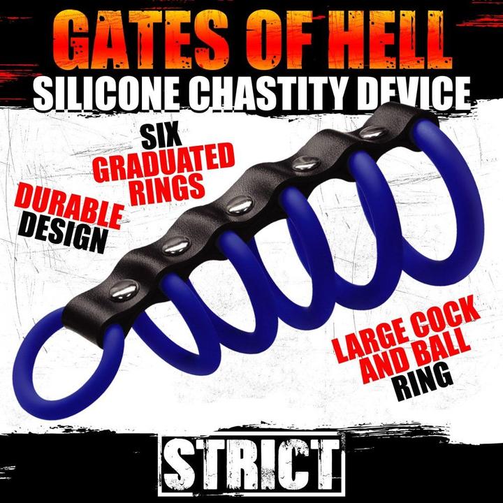 Actual product image XR Brands Gates of Hell Chastity Device - Black
