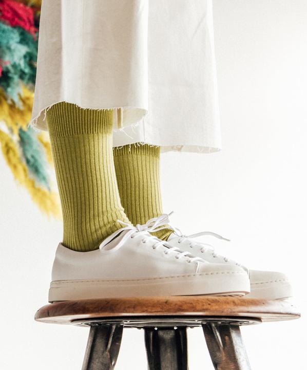 Actual product image DillySocks Ribbed Lime Green (Single pack, 36 - 40)