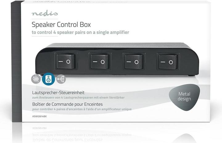 Immagine prodotto Nedis Unità di controllo dell'altoparlante - Scatola di controllo - Impedenza dell'altoparlante: 4-16 ohm (50 m, 2.50 mm².)