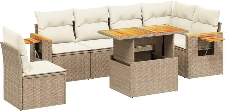 Produktbild VidaXL Gartenmöbel Sofa Garnitur Gartengarnitur Garten Sitzgruppe 7-tlg. Beige