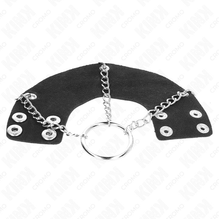 Produktbild Kink Penisring 4 cm Kette 7 cm Metall Mit Ledergurte (4 cm)