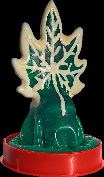Actual product image Erco Scherzkondom mit Figur «Hanfblatt» 1 Stück, handbemalt, leuchtend, Naturkautschuklatex (1 pcs.)