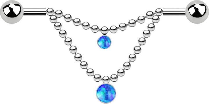 Star Piercing Ring silber kreuz und quer gerillt (Chirurgenstahl 316L)