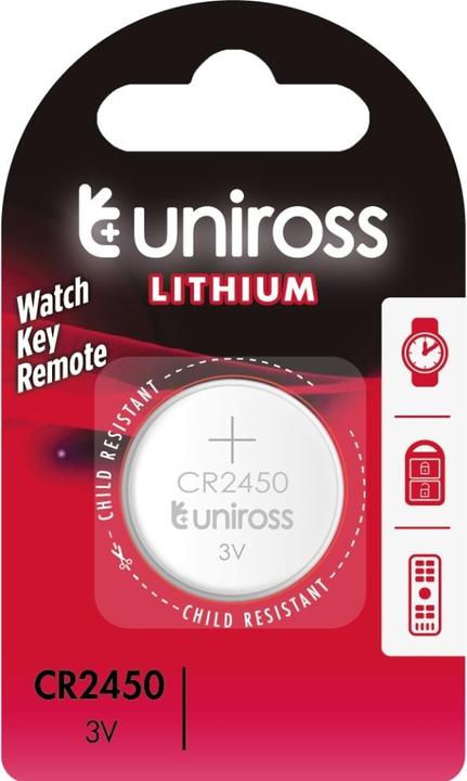 Uniross Lithium Button CR2450 3V - 1 pak (1 pcs., CR2450, 580 mAh)