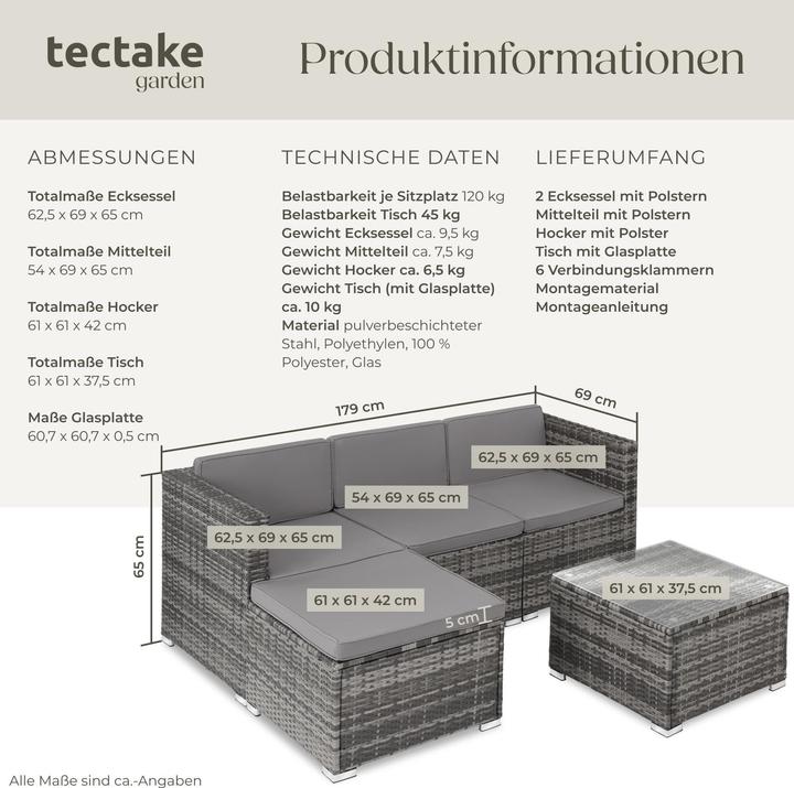 Actual product image tectake Rattan Lounge Lignano