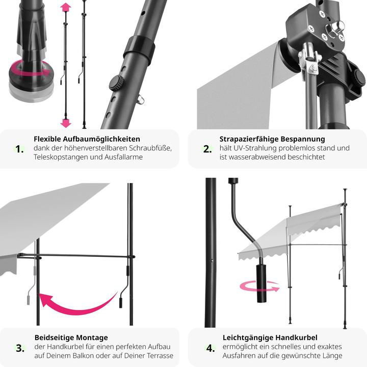 Actual product image tectake Clamping awning (1.50 m)