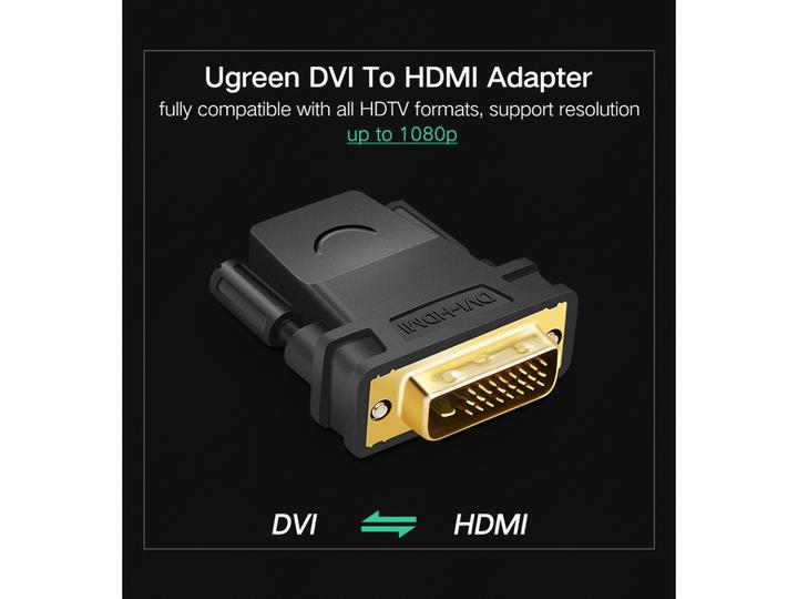 Produktbild Ugreen HDMI / DVI Adapter HDMI-Buchse DVI-Stecker 24+1 pol (HDMI, 16 cm)