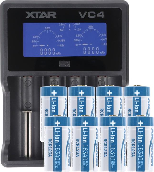 Actual product image Fenix Akku CR123A und Schnell-Ladegerät (8 pcs., CR123A, 760 mAh, Battery + charger)