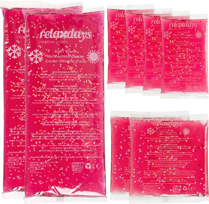Relaxdays Cuscinetti di raffreddamento rosa (8 x, 160 g)