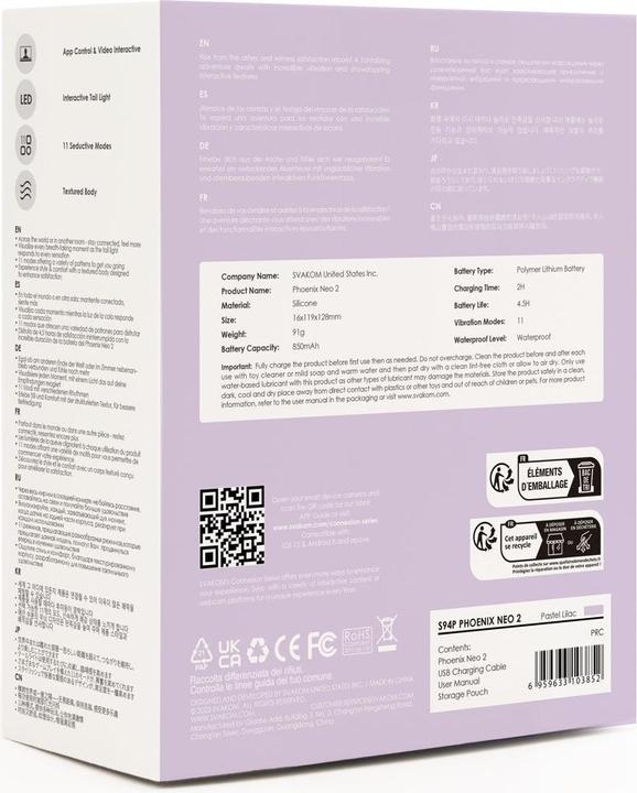 Nutritional values and ingredients Svakom Phoenix Neo 2