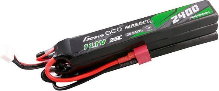 Actual product image Gens Ace 25C 2400mAh 3S2P 11.1V NUNCHUCK 3X Airsoft Gun Lipo Battery with Deans(T) Plug (11.10 V, 2400 mAh)