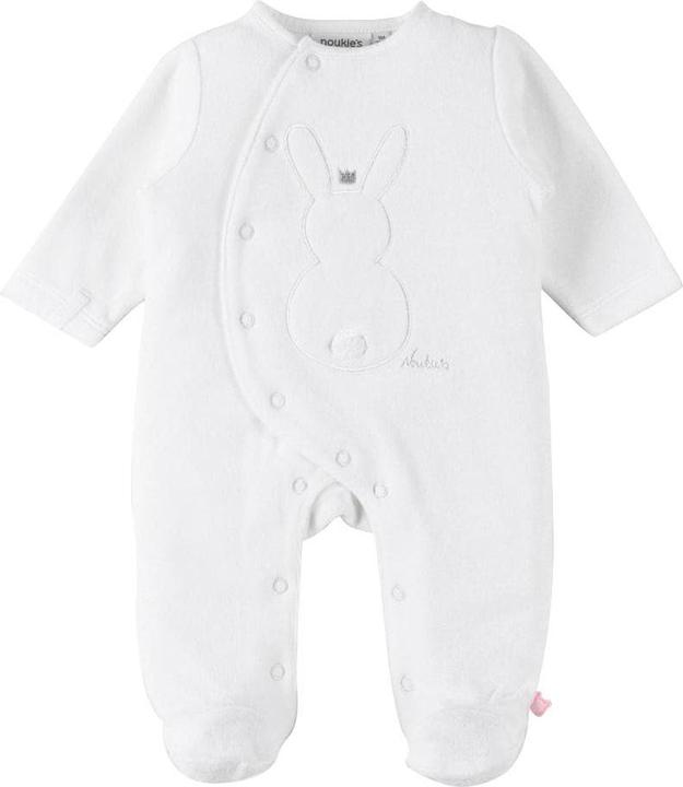 Produktbild Noukies Strampler Velours mit Hase Weiss Gr. 62 (62)