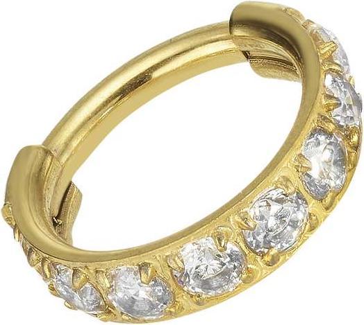 Bijouteria Ohrpiercing (Titan, Kristall, PVD Beschichtung (goldfarben))