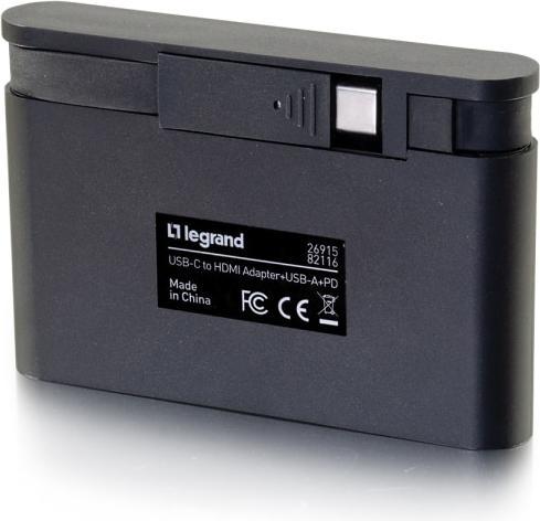 Actual product image C2G USB-C to HDMI® adapter with USB-A and power supply (USB-C, 3 Ports)