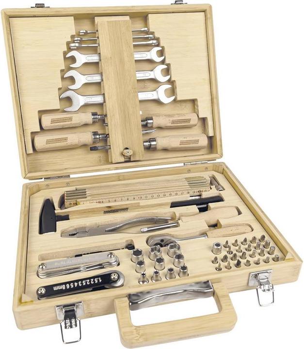 Mannesmann Bamboo tool case, equipped, 75 pcs. (75 pieces)