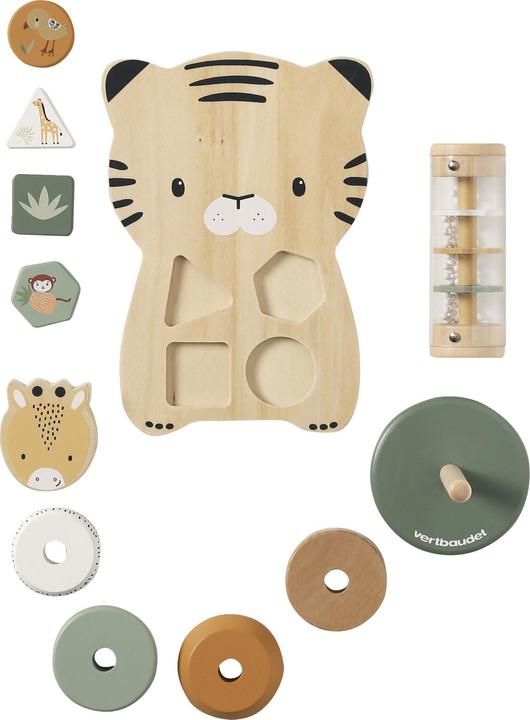 Image du produit Vertbaudet Set de 3 jouets éducatifs pour bébé TANSANIA, bois FSC®.