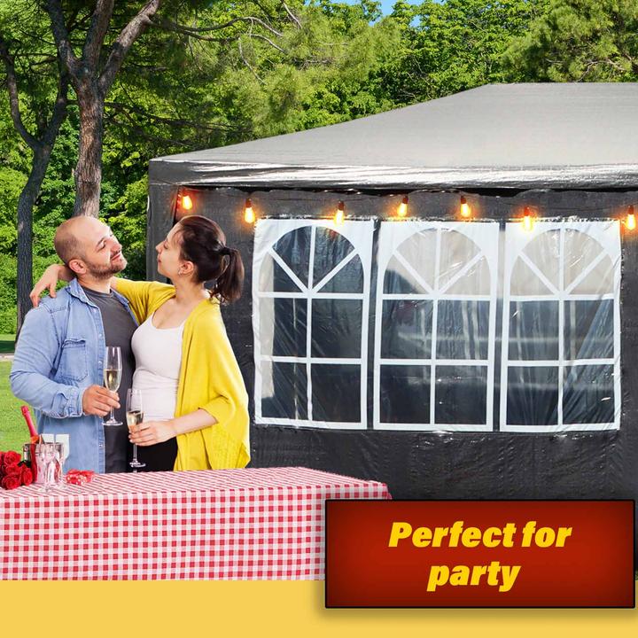 Produktbild Wiltec Pavillon 3x6m in Grau mit UV-Schutz 50+ Gartenpavillon Partyzelt Camping (600 cm, 300 cm)