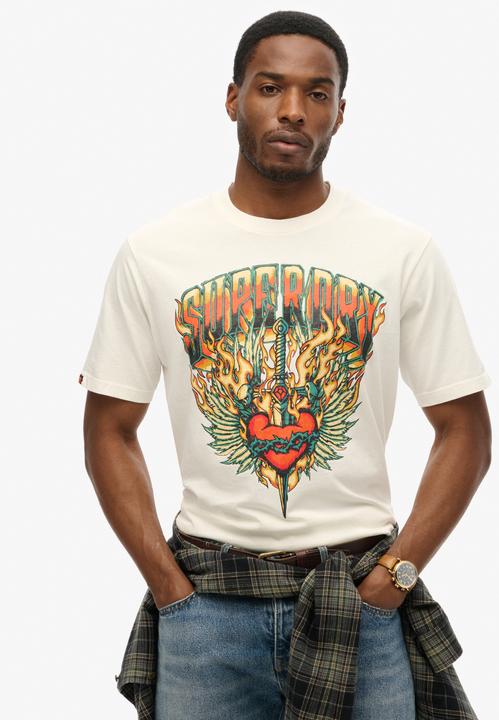 Produktbild Superdry Lockeres T-Shirt mit Biker-Rock-Grafik (M)