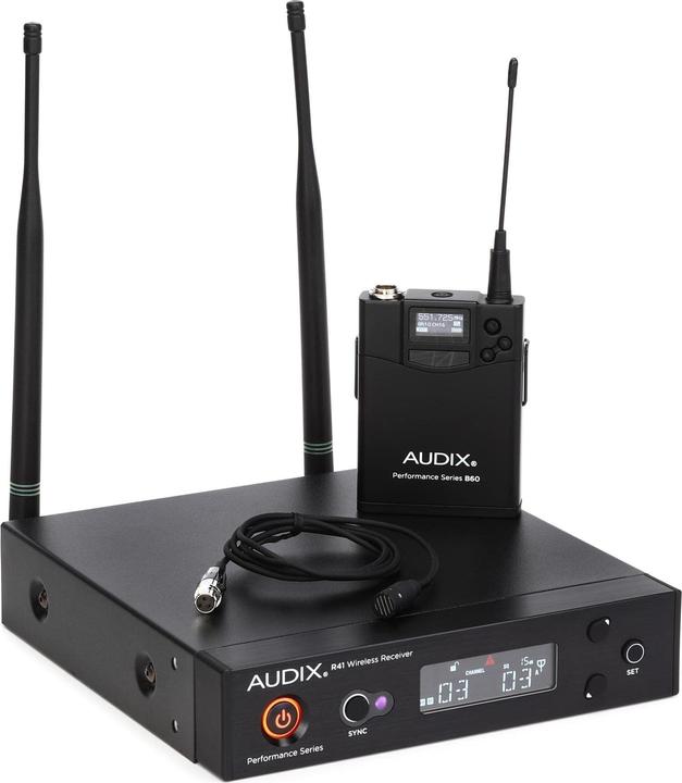 Audix AP41L10A - wireless mic system, diversity receiver, bodypack transmitter, ADX10 lavalier mic