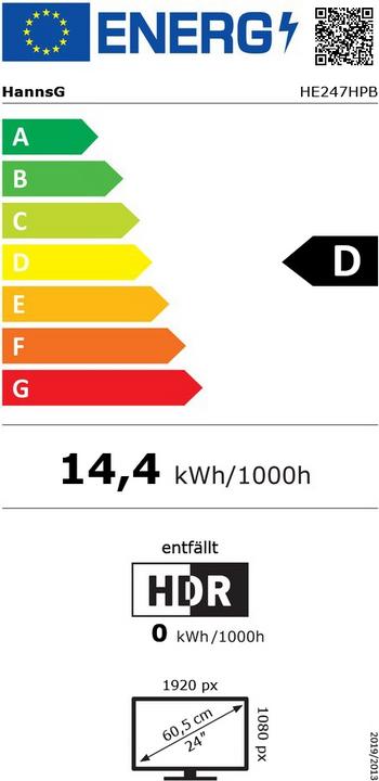 Energie-Label Hannspree HE247DPB (1920 x 1080 Pixel, 23.62")