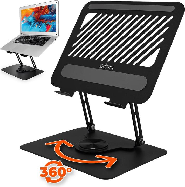 Produktbild Media-Tech Verstellbarer drehbarer ergonomischer Laptopständer 10–17” LAPTOP STAND ROTO MT2662