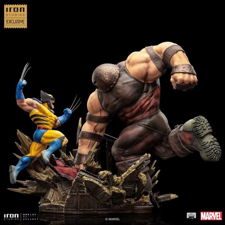 Actual product image Iron Studios Marvel BDS Art Scale Statue 1/10 Wolverine vs Juggernaut heo EU Exclusive 30 cm