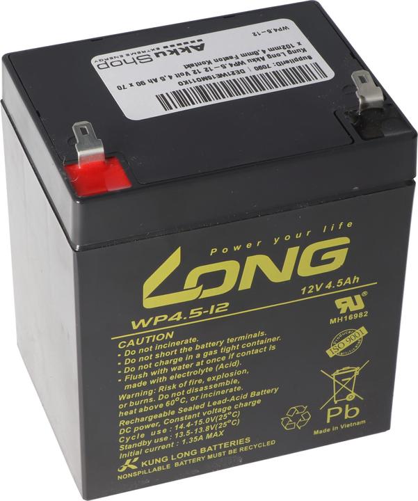 Kung Long Akku WP4.5-12, 4,8mm Faston Kontakt (12 V, 4.50 Ah)