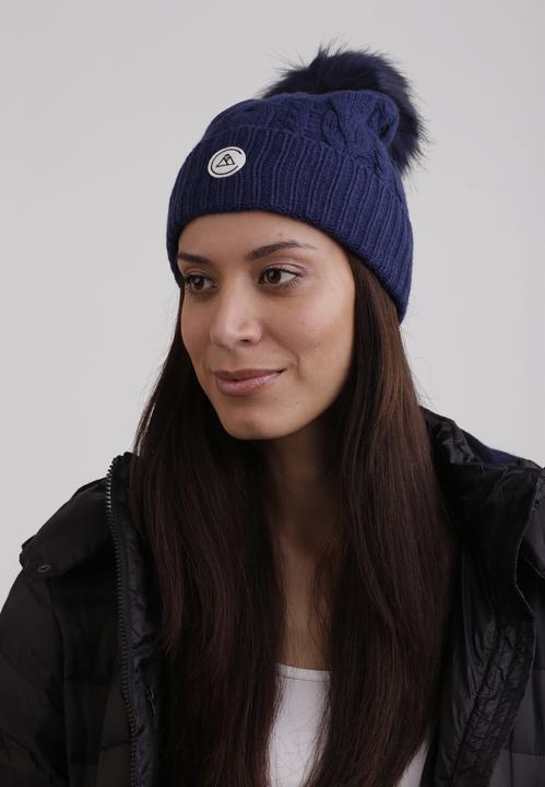 Actual product image Cash-Mere Kaschmir Mütze mit Zopfmuster und Bommel (One size)