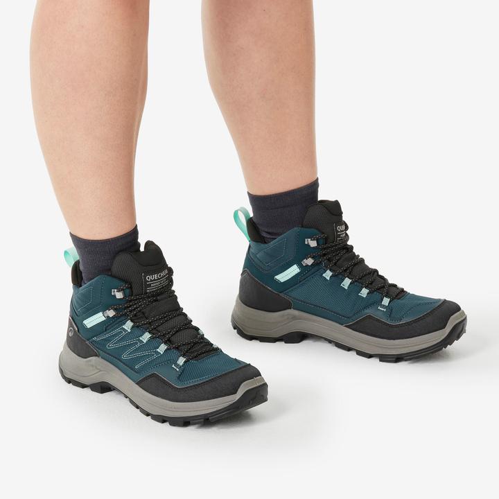 Actual product image Quechua Women’s Waterproof Mountain Hiking Boots - MH100 Mid - Green (40)