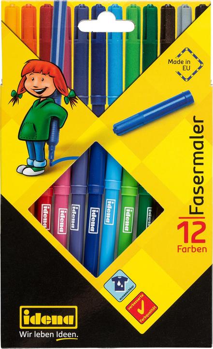 Produktbild Idena Fasermaler 12 Stück Strichstärke: 2 mm (Assortiert, 12 x)