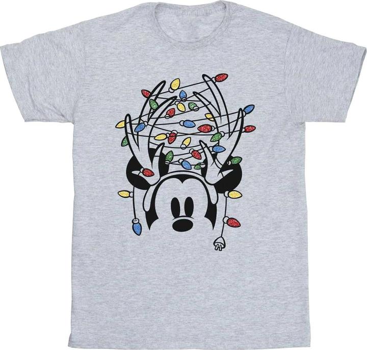 Disney Mickey Mouse Christmas Head Lights TShirt Jungen