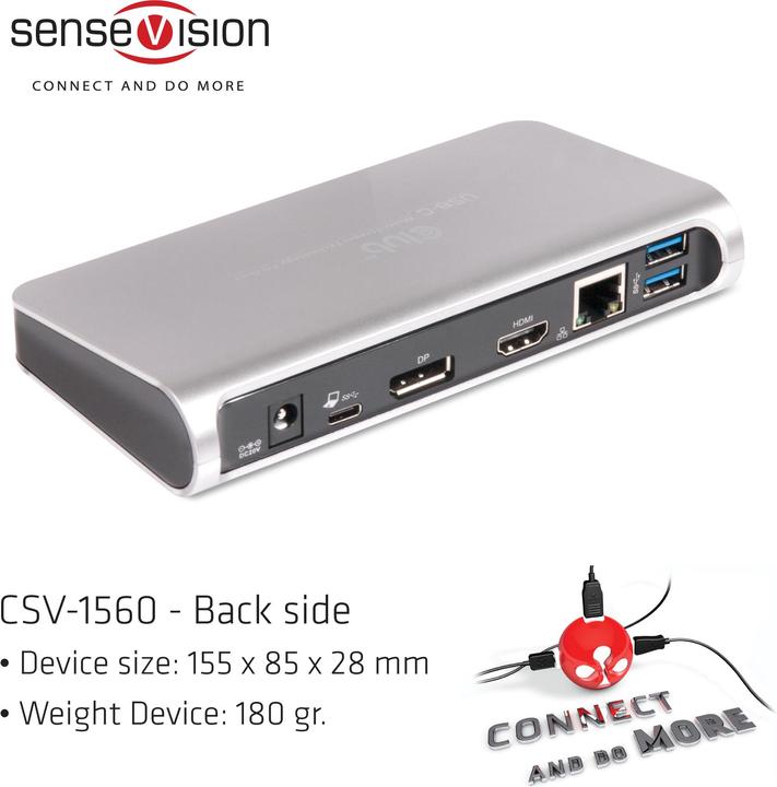 Image du produit Club 3D Station d'accueil MST USB de type C avec fonction de chargement (USB-A, 4 Ports)