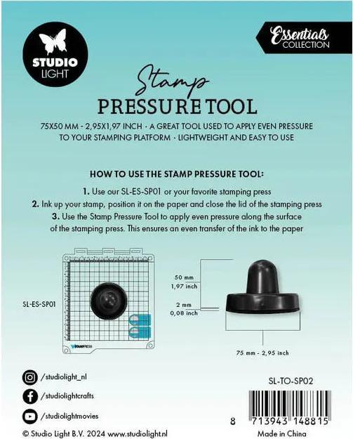 Actual product image art by marlene Stamp Pressure Tool Black Essentials