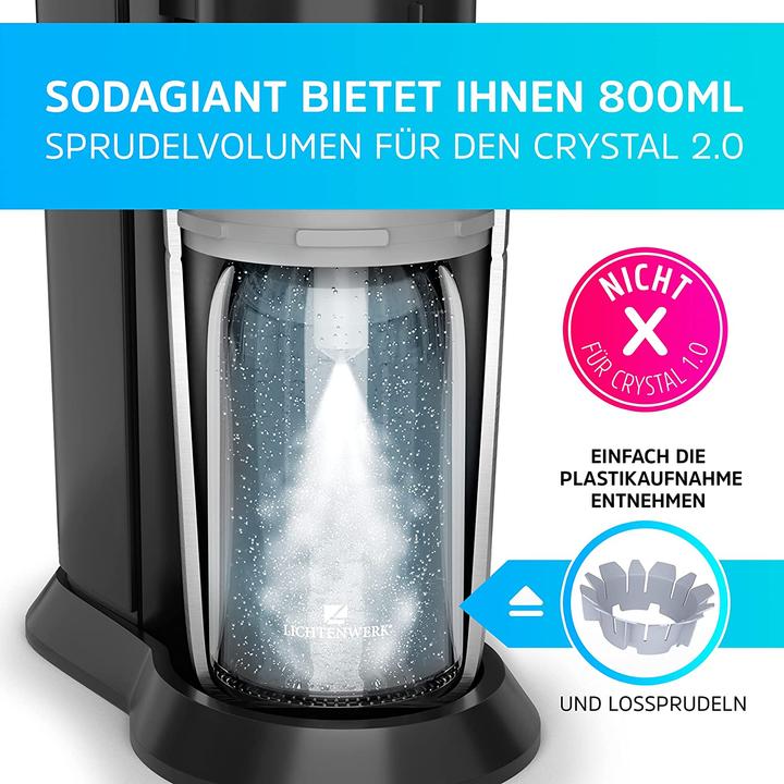 Produktbild Lichtenwerk 2x Premium Glasflasche kompatibel mit Sodastream Crystal 2.0